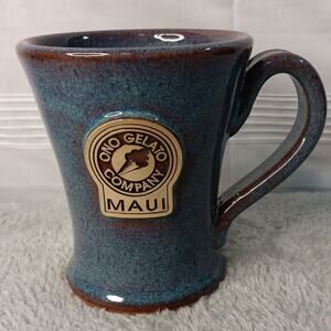 Ono Gelato Company Maui Blue Ceramic Souvenir Mug Sunset Hill Stoneware